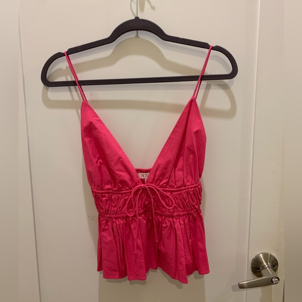 WAYF Pink Women’s Peplum Top, Size S